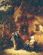 Ostade, Isaack Jansz. van Traveller at a Cottage Door china oil painting reproduction